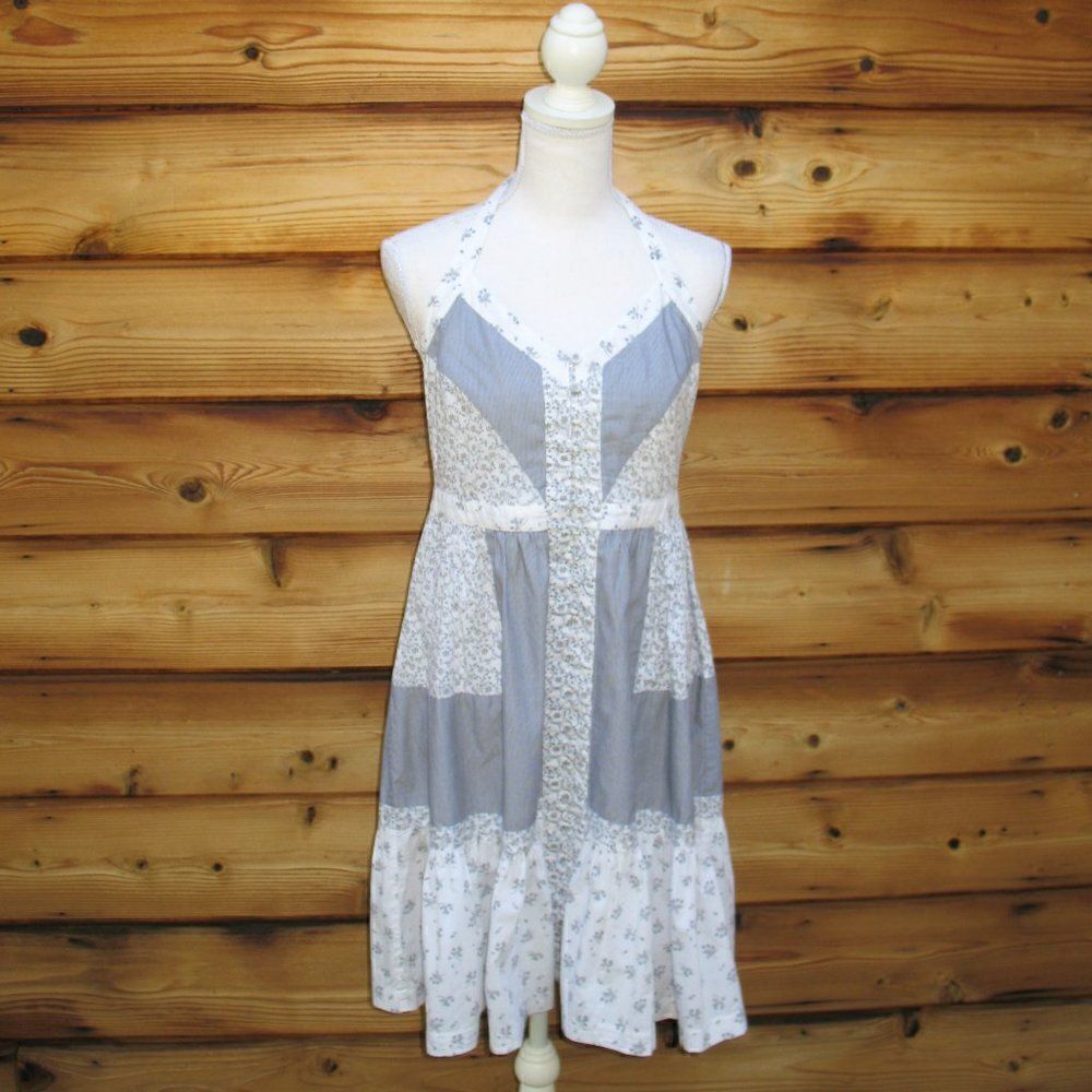 La Vie Rebecca Taylor Floral Halter Cotton Dress - Picture 3 of 10